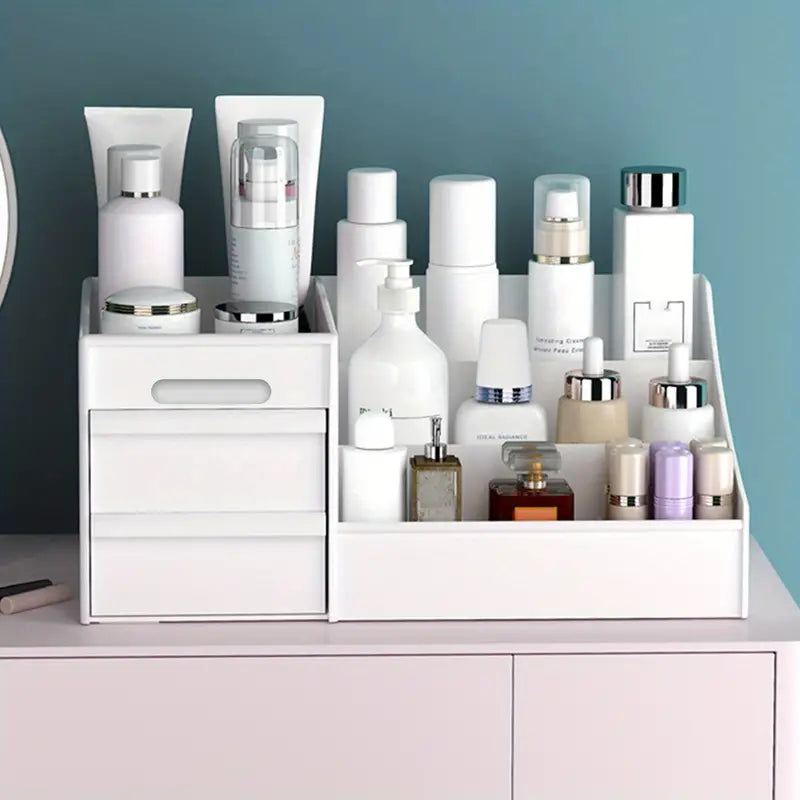 Large Capacity Cosmetic Storage with Drawers Store Brushes, Makeup, Skincare, Perfumes